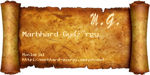 Marhhard György névjegykártya